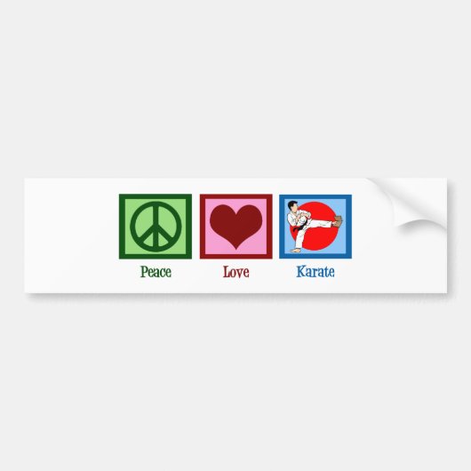 Peace Love Karate Bumpersticker (Voorkant)