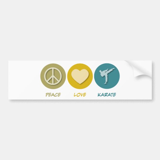Peace Love Karate Bumpersticker (Voorkant)