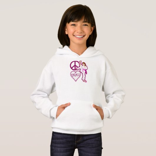 Peace Love Karate Girl Customize Personalized (Voorkant volledig)