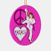 Peace Love Karate Girl Customize Personalized Keramisch Ornament (Rechts)