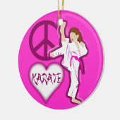 Peace Love Karate Girl Customize Personalized Keramisch Ornament (Links)