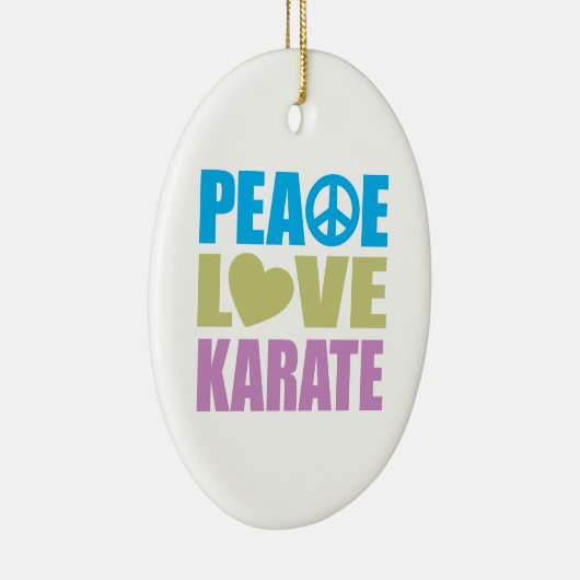 Peace Love Karate Keramisch Ornament (Rechts)
