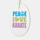 Peace Love Karate Keramisch Ornament (Links)