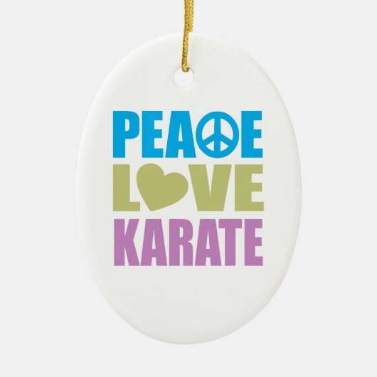 Peace Love Karate Keramisch Ornament (Voorkant)