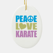 Peace Love Karate Keramisch Ornament (Achterkant)