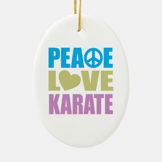 Peace Love Karate Keramisch Ornament (Achterkant)