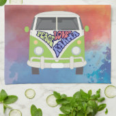 Peace Love Karma hippie rainbow waterverf van Theedoek (Gevouwen)