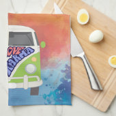 Peace Love Karma hippie rainbow waterverf van Theedoek (Quarter Fold)