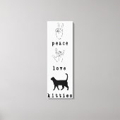 Peace Love Katten Cat Lover Art Canvas (Voorkant)