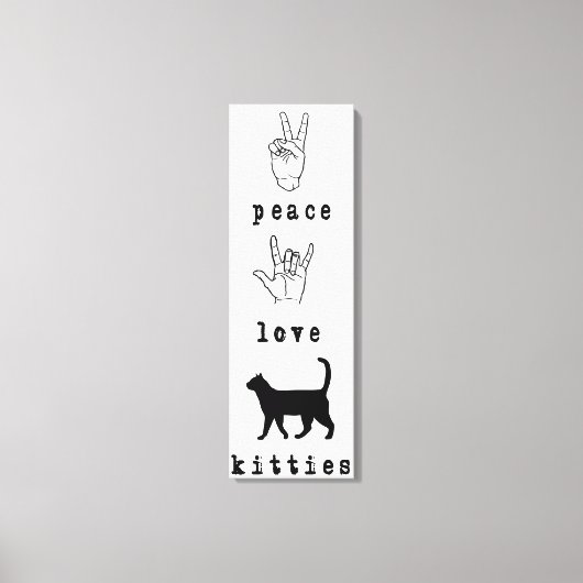 Peace Love Katten Cat Lover Art Canvas (Voorkant)