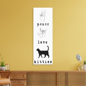 Peace Love Katten Cat Lover Art Canvas (Insitu (Woonkamer))