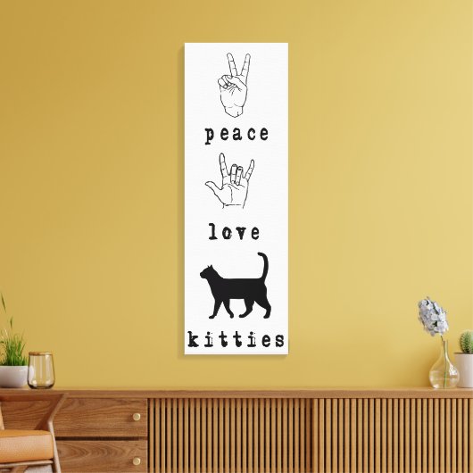 Peace Love Katten Cat Lover Art Canvas (Insitu (Woonkamer))