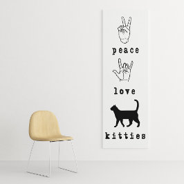 Peace Love Katten Cat Lover Art Canvas Afdruk