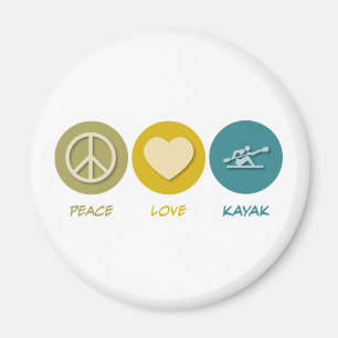 Peace Love Kayak Magneet