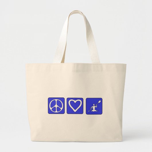 Peace Love Kayaking Grote Tote Bag (Voorkant)