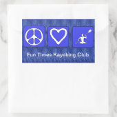 Peace Love Kayaking Rechthoekige Sticker (Tas)