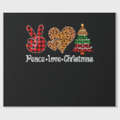 Peace Love kerstboomstructuur Plays Cadeaupapier (Vlak)