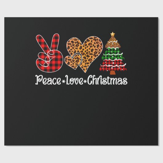 Peace Love kerstboomstructuur Plays Cadeaupapier (Vlak)