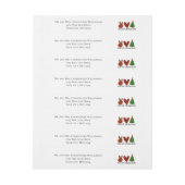 Peace Love kerstfeestdag Return-adres (Vel)