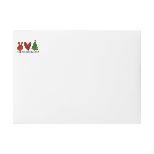 Peace Love kerstfeestdag Return-adres (Voorkant)