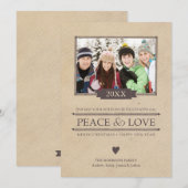 Peace & Love kerstfoto Flat Kaart (Voorkant / Achterkant)
