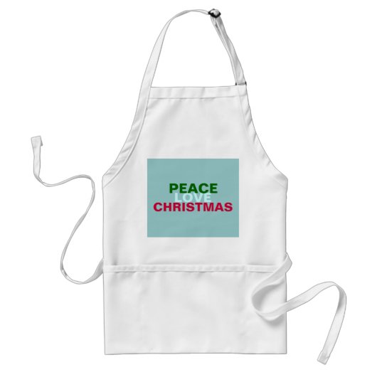 Peace Love Kerstgeschreeuw Standaard Schort (Voorkant)