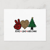 Peace Love Kerstmis Briefkaart (Voorkant)