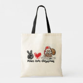 Peace Love Kerstmis Cute Funny Santa Gnome Tote Bag (Achterkant)