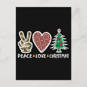 Peace Love Kerstmis, Funny Xmas Season Gifts Briefkaart