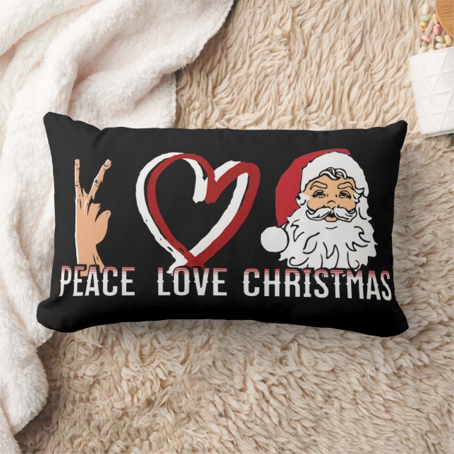 Peace Love Kerstmis Kussen (Deken)