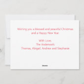 Peace Love Kerstmis Licht Red Green Feestdagenkaart (Achterkant)