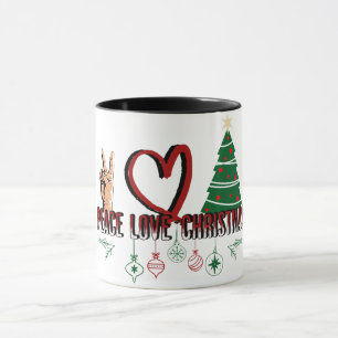 Peace Love Kerstmis Mok