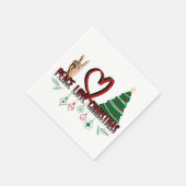 Peace Love Kerstmis roestvrij Servet (Hoek)