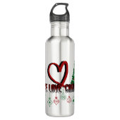 Peace Love Kerstmis Waterfles (Voorkant)