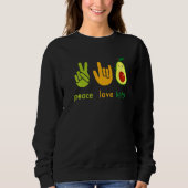 Peace Love Keto Funny Painter Avocado Hand Sign De Trui (Voorkant)