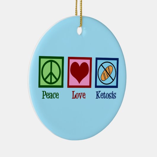 Peace Love Ketosis Keramisch Ornament (Rechts)