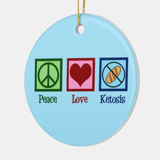 Peace Love Ketosis Keramisch Ornament (Links)