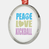 Peace Love Kickball Metalen Ornament (Links)