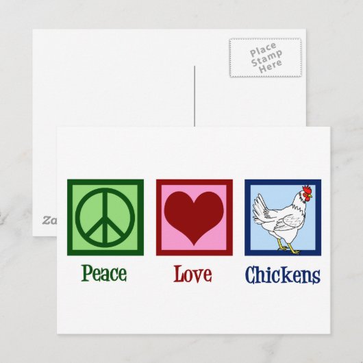 Peace Love Kickens Briefkaart (Voorkant / Achterkant)