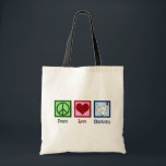 Peace Love Kickens Tote Bag<br><div class="desc">Vredesbord,  hart en een schattige kip op een boerderij. Ik hou ervan boer te zijn en met dieren als kippen te werken. Peace Love Chickens.</div>