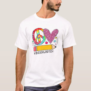 Peace Love Kindergarten Back to School Team Kinder T-shirt