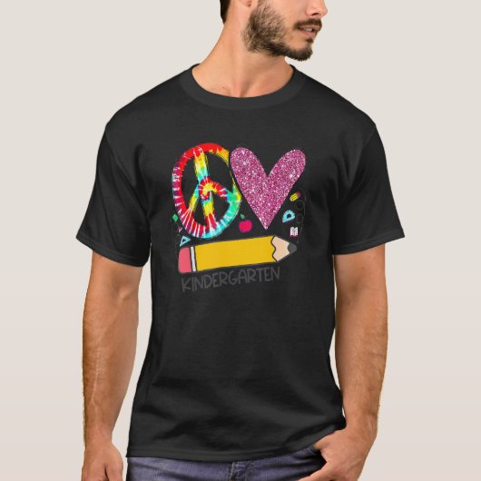 Peace Love Kindergarten Back to School Team Kinder T-shirt (Voorkant)