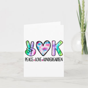 Peace Love Kindergarten First Day of School Team T Kaart