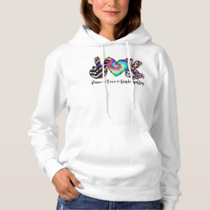 Peace Love Kindergarten Teacher Student Kinder Tea Hoodie