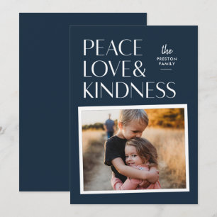 Peace Love & Kindness Holiday - kerstfotokaart