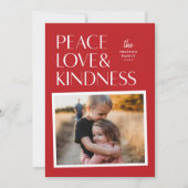 Peace Love & Kindness Holiday - kerstfotokaart Feestdagenkaart (Voorkant)