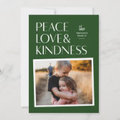 Peace Love & Kindness Holiday - kerstfotokaart Feestdagenkaart (Voorkant)