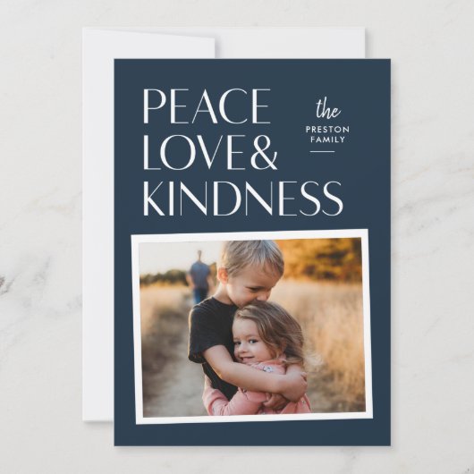 Peace Love & Kindness Holiday - kerstfotokaart Feestdagenkaart (Voorkant)