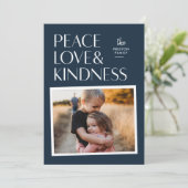 Peace Love & Kindness Holiday - kerstfotokaart Feestdagenkaart (Staand voorkant)