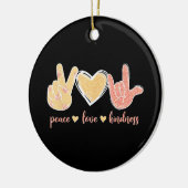 Peace Love Kindness Keramisch Ornament (Links)
